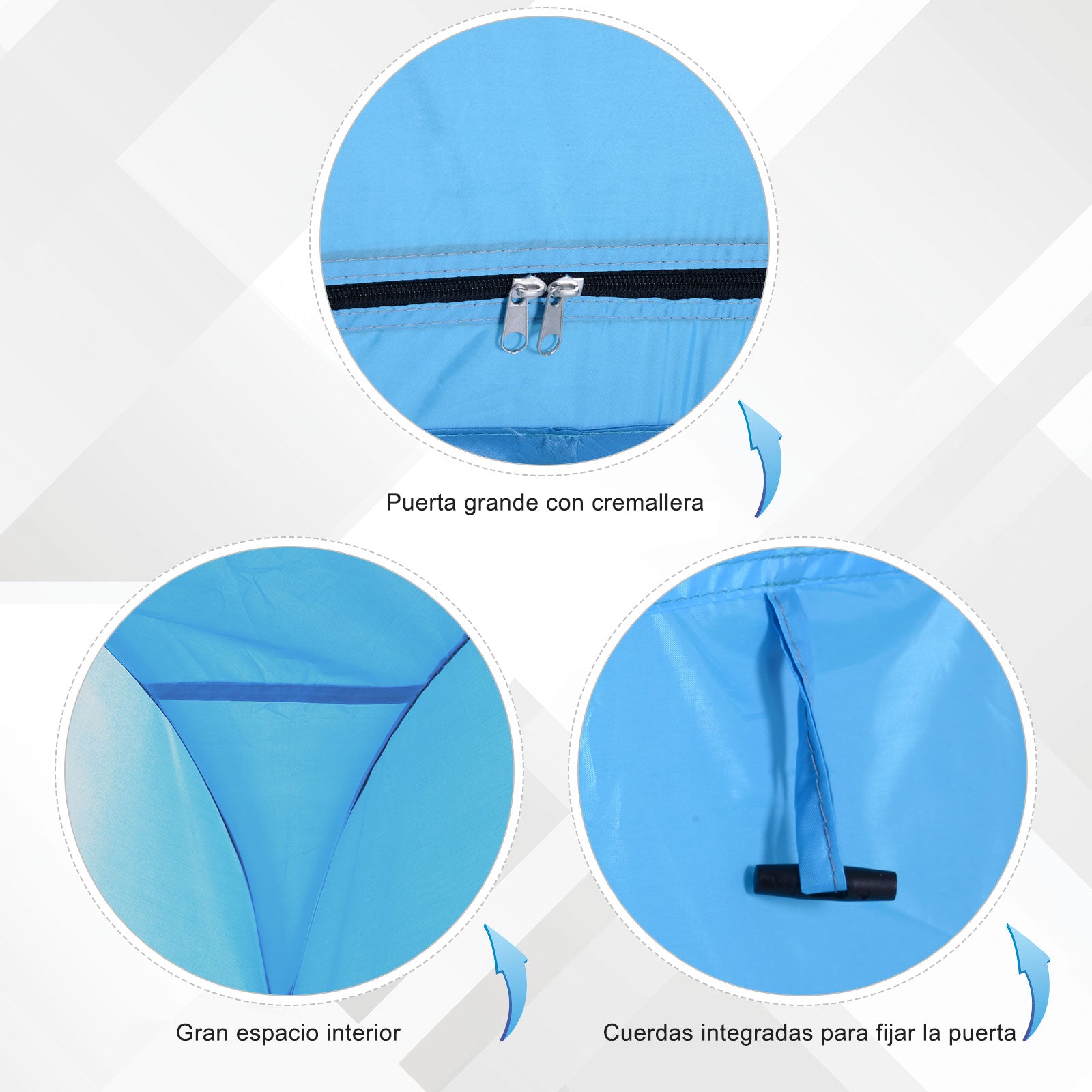 Pop Up Shower Tent Instant Camping Tent with UV Protection Waterproof Roof and Handle for Camping Cycling Bathroom Shower Beach 100x100x185 cm Blue