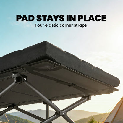 Folding Camping Cot with Carry Bag, 200 x 80 x 40 cm (78.7" x 31.5" x 15.7"), Up to 200 kg (441 lb) – Guest Bed for Adults, Indoor/Outdoor/Travel, Black