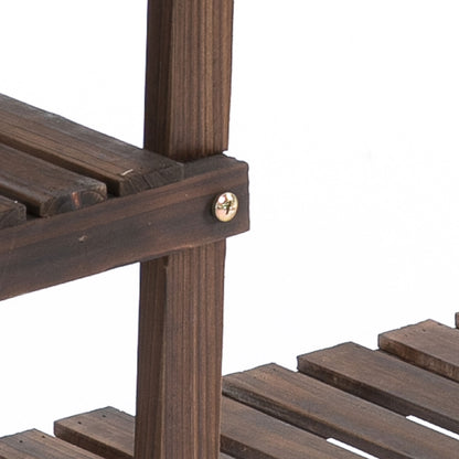 4-tier Plant Stand, 80cm High Flower Stand for Indoor Outdoor, Wooden Plant Shelf, Multi-layer Flower Rack, Flower Stand Flower Pot Stand for Living Room, Garden Balcony, Charcoal