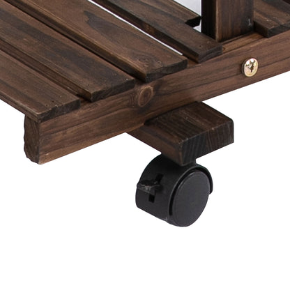 4-tier Plant Stand, 80cm High Flower Stand for Indoor Outdoor, Wooden Plant Shelf, Multi-layer Flower Rack, Flower Stand Flower Pot Stand for Living Room, Garden Balcony, Charcoal