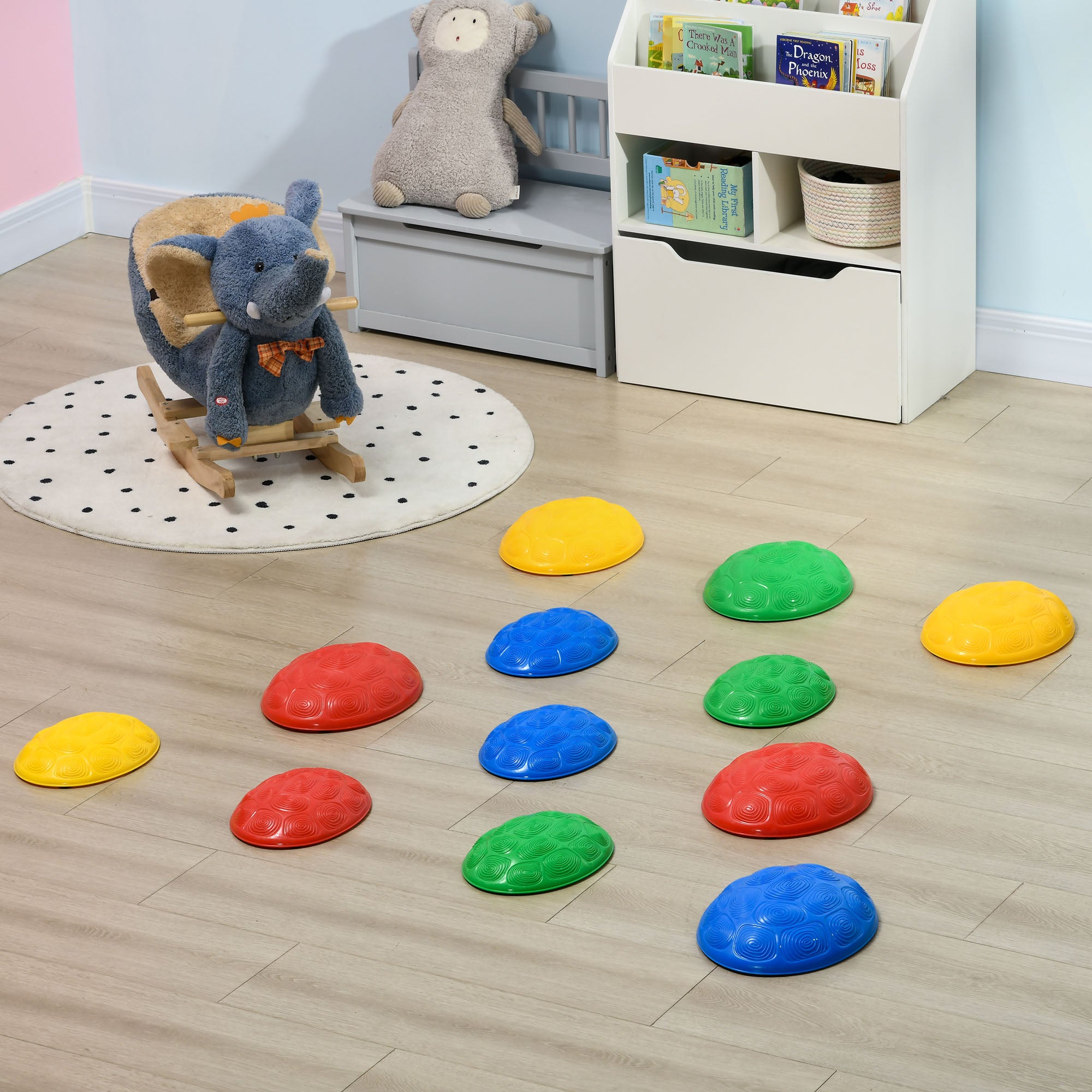 ZONEKIZ Balance Stones for Children 3-8 Years Set of 8 Stackable Balance Blocks with Non-Slip Base for Balance Training and Promoting Coordination Multicolor
