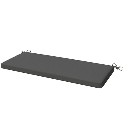 Padded Garden Bench Cushion 43.3 x 18.1 x 2.6 in, 2-Seat Outdoor Bench Pad with Removable Cover, UPF 30+, Waterproof, Tie Straps, Dark Gray