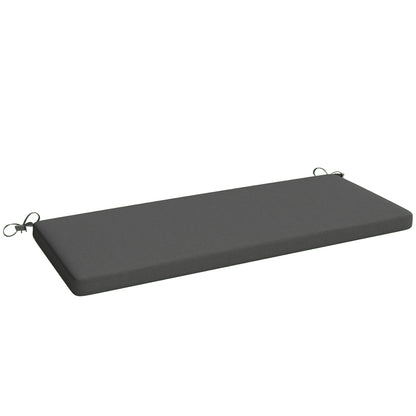 Padded Garden Bench Cushion 43.3 x 18.1 x 2.6 in, 2-Seat Outdoor Bench Pad with Removable Cover, UPF 30+, Waterproof, Tie Straps, Dark Gray