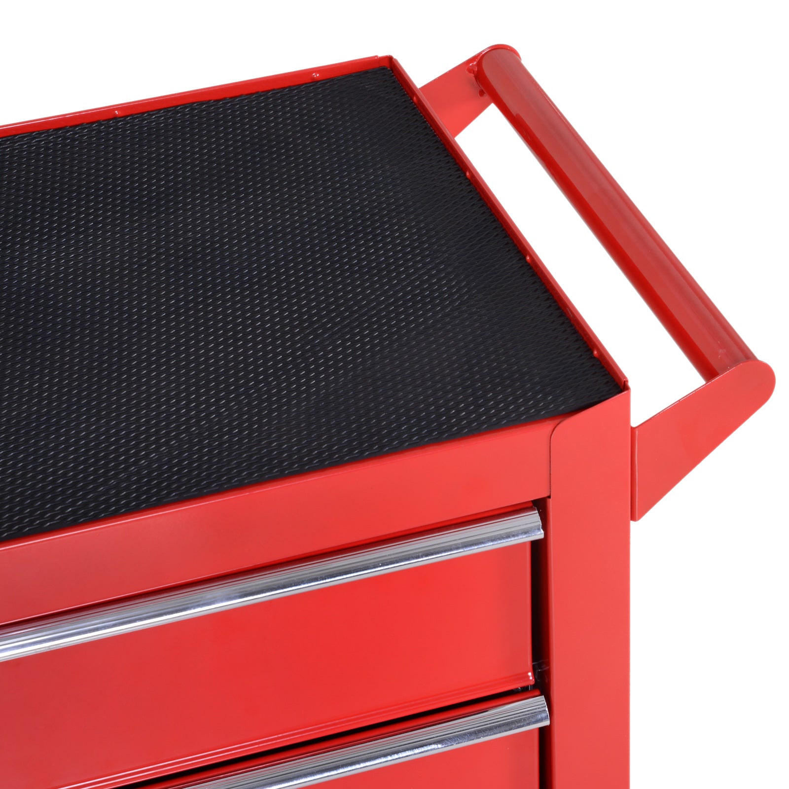 Workshop Trolley with Wheels, Tool Cart with 5 Drawers, Lockable Assembly Cart with Brake, Mobile Rolling Cart, Max Load 150kg, Steel, Red