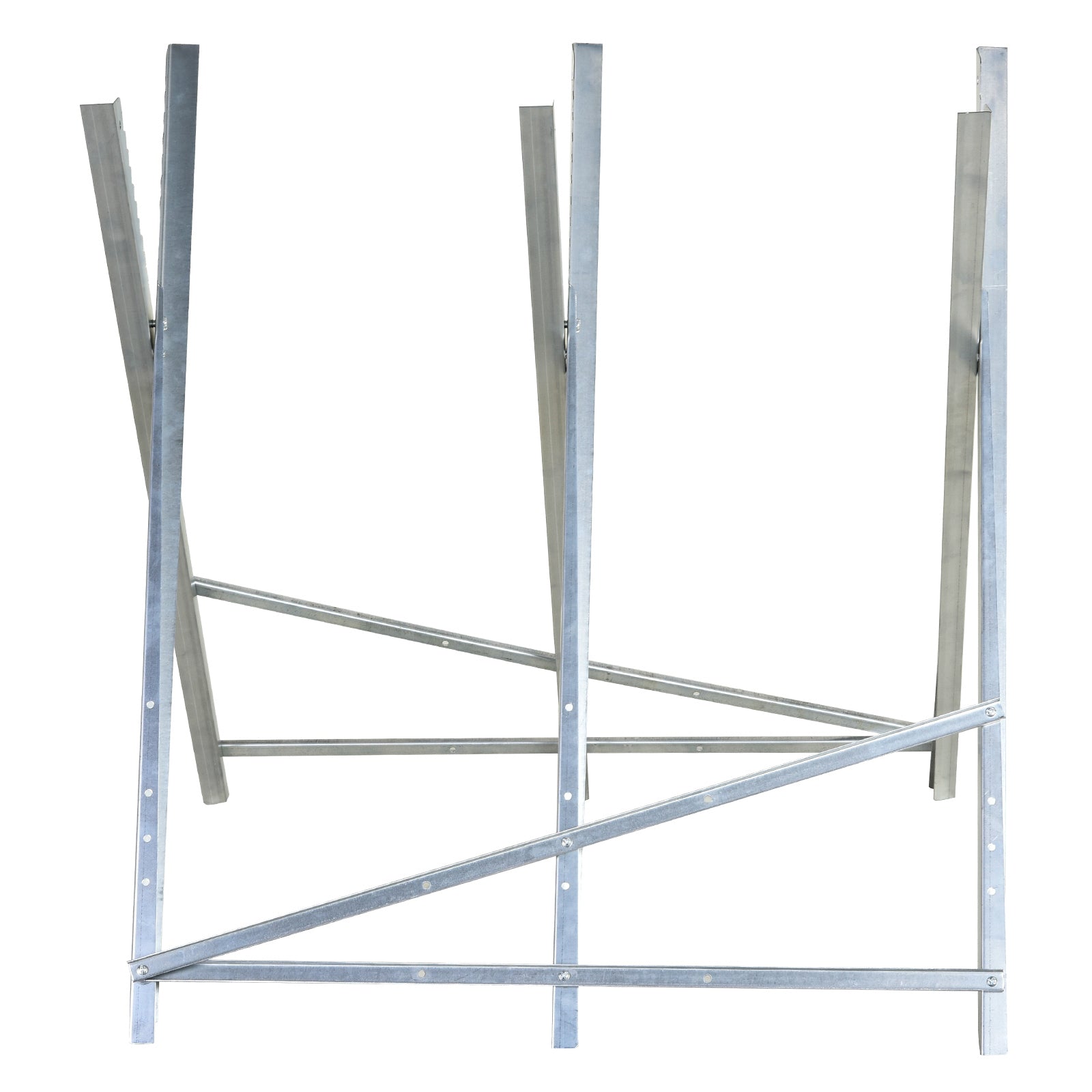 Chainsaw Horse Folding Sawhorse Saw Stand for Firewood Silver Metal 83 x 83 x 79 cm