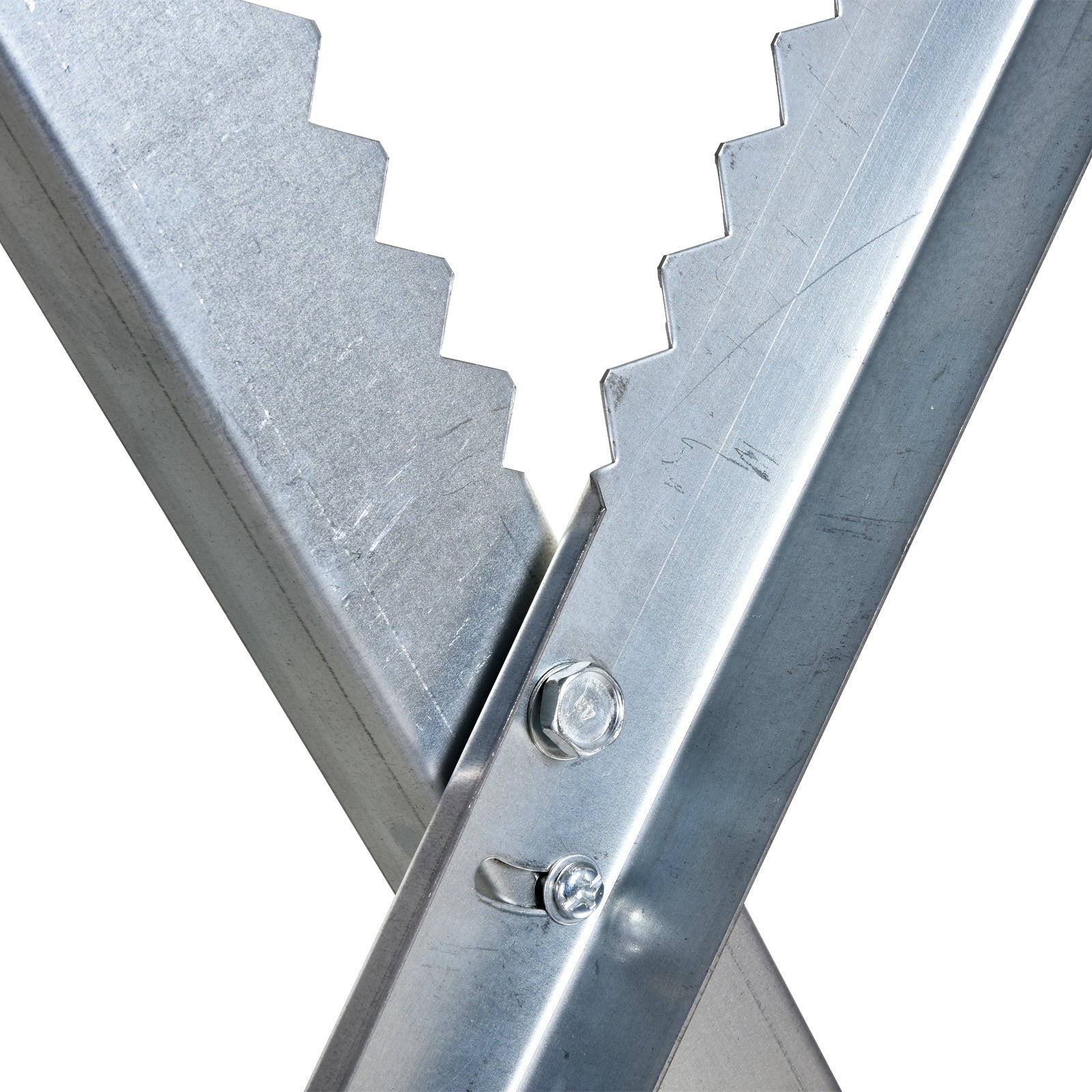 Chainsaw Horse Folding Sawhorse Saw Stand for Firewood Silver Metal 83 x 83 x 79 cm