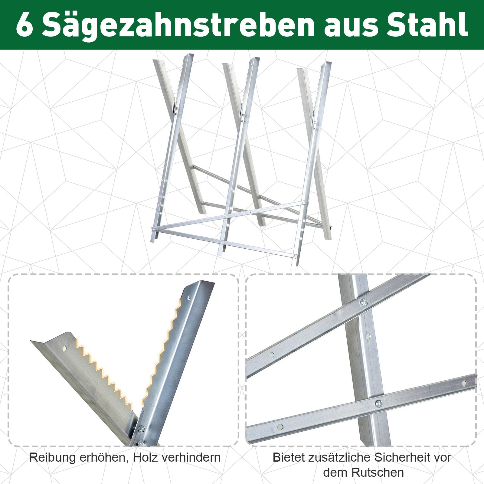 Chainsaw Horse Folding Sawhorse Saw Stand for Firewood Silver Metal 83 x 83 x 79 cm