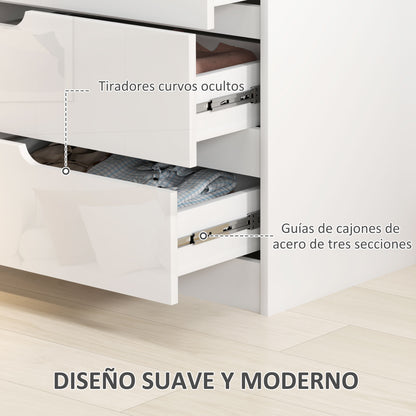4-Drawer Dresser Modern Bedroom Dresser with Anti-tip Drawer Chest for Living Room Hallway 60x40x85 cm White