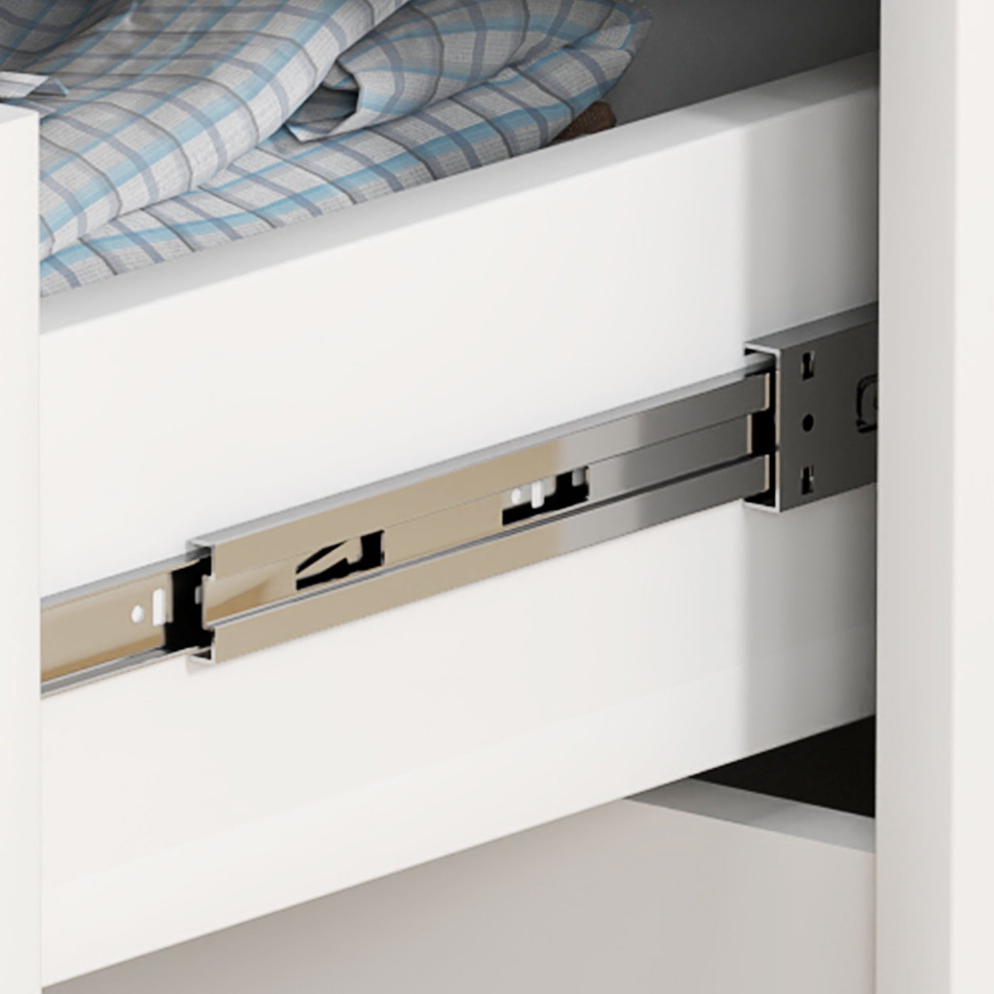 4-Drawer Dresser Modern Bedroom Dresser with Anti-tip Drawer Chest for Living Room Hallway 60x40x85 cm White