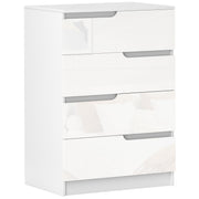 4-Drawer Dresser Modern Bedroom Dresser with Anti-tip Drawer Chest for Living Room Hallway 60x40x85 cm White