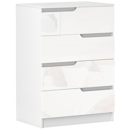 4-Drawer Dresser Modern Bedroom Dresser with Anti-tip Drawer Chest for Living Room Hallway 60x40x85 cm White