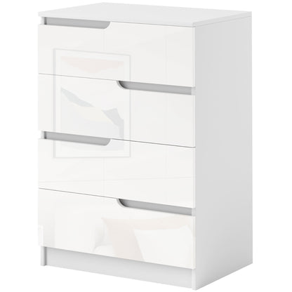 4-Drawer Dresser Modern Bedroom Dresser with Anti-tip Drawer Chest for Living Room Hallway 60x40x85 cm White