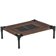 Portable Elevated Bed for Dogs Cats with Breathable Mesh and Oxford Fabric for Indoor Outdoor 61x46x18 cm Brown
