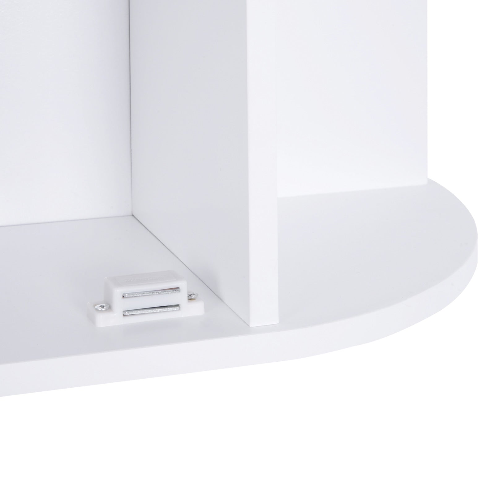 Bathroom Mirror Cabinet Hanging Toilet with 1 Door 2 Interior Shelves and 6 Side Shelves for Living Room Kitchen Bedroom 66x17x63 cm White