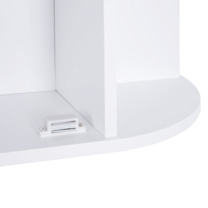 Bathroom Mirror Cabinet Hanging Toilet with 1 Door 2 Interior Shelves and 6 Side Shelves for Living Room Kitchen Bedroom 66x17x63 cm White