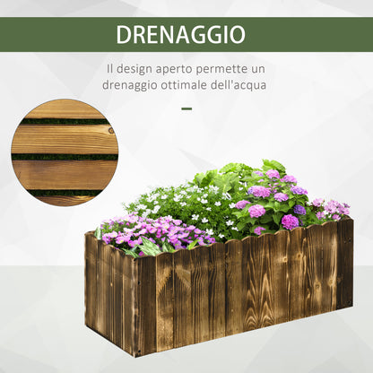 Rectangular Garden Planter Box for Plants and Flowers, Fir Wood Planter for Indoor and Outdoor, 80x33x30 cm, Natural Wood Color