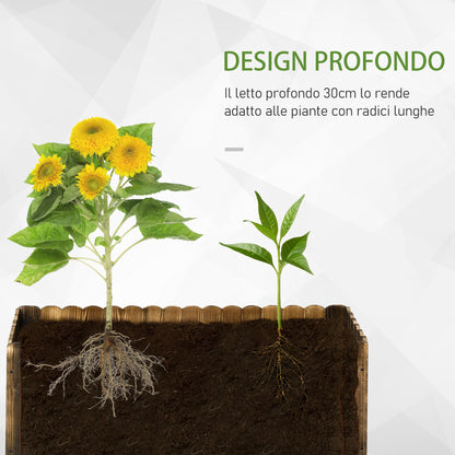 Rectangular Garden Planter Box for Plants and Flowers, Fir Wood Planter for Indoor and Outdoor, 80x33x30 cm, Natural Wood Color