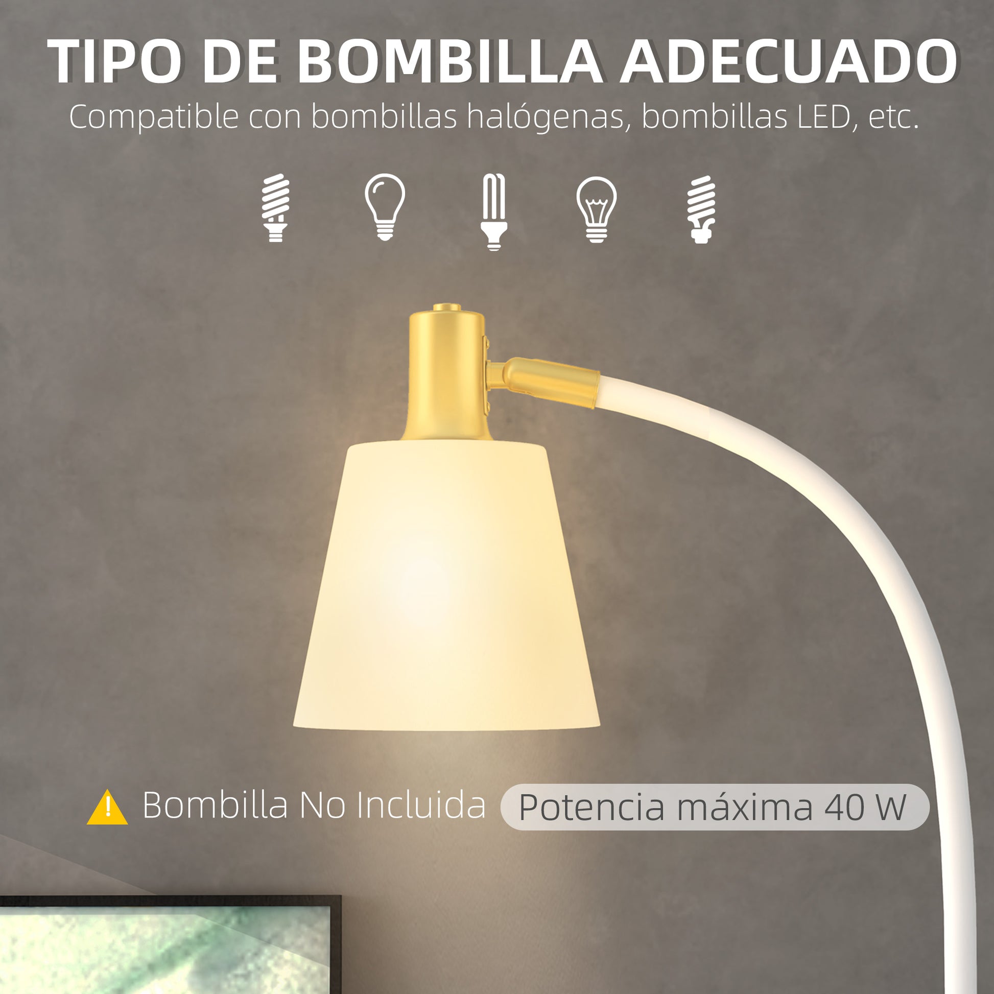 LED Floor Lamp Living Room Floor Lamp with Adjustable Height Swivel Shade Switch for Living Room Office Bedroom White and Gold