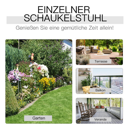 Wooden Rocking Chair with Armrest Swing Chair Relax Chair Garden Chair White 69 x 86 x 115 cm