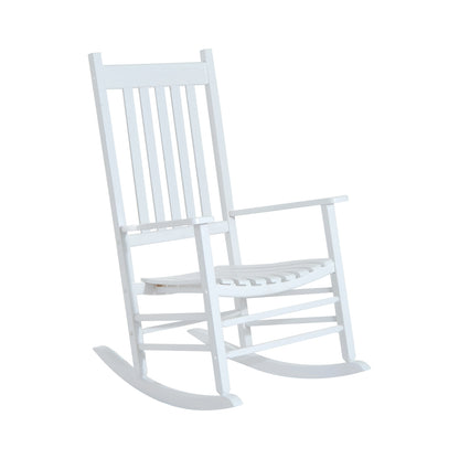 Wooden Rocking Chair with Armrest Swing Chair Relax Chair Garden Chair White 69 x 86 x 115 cm
