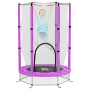 Kids Trampoline Ø140cm Outdoor Trampoline for Kids with Safety Net Zipper Bungee Edge Cover, Garden Trampoline with Cloud Pattern, for Indoor and Outdoor
