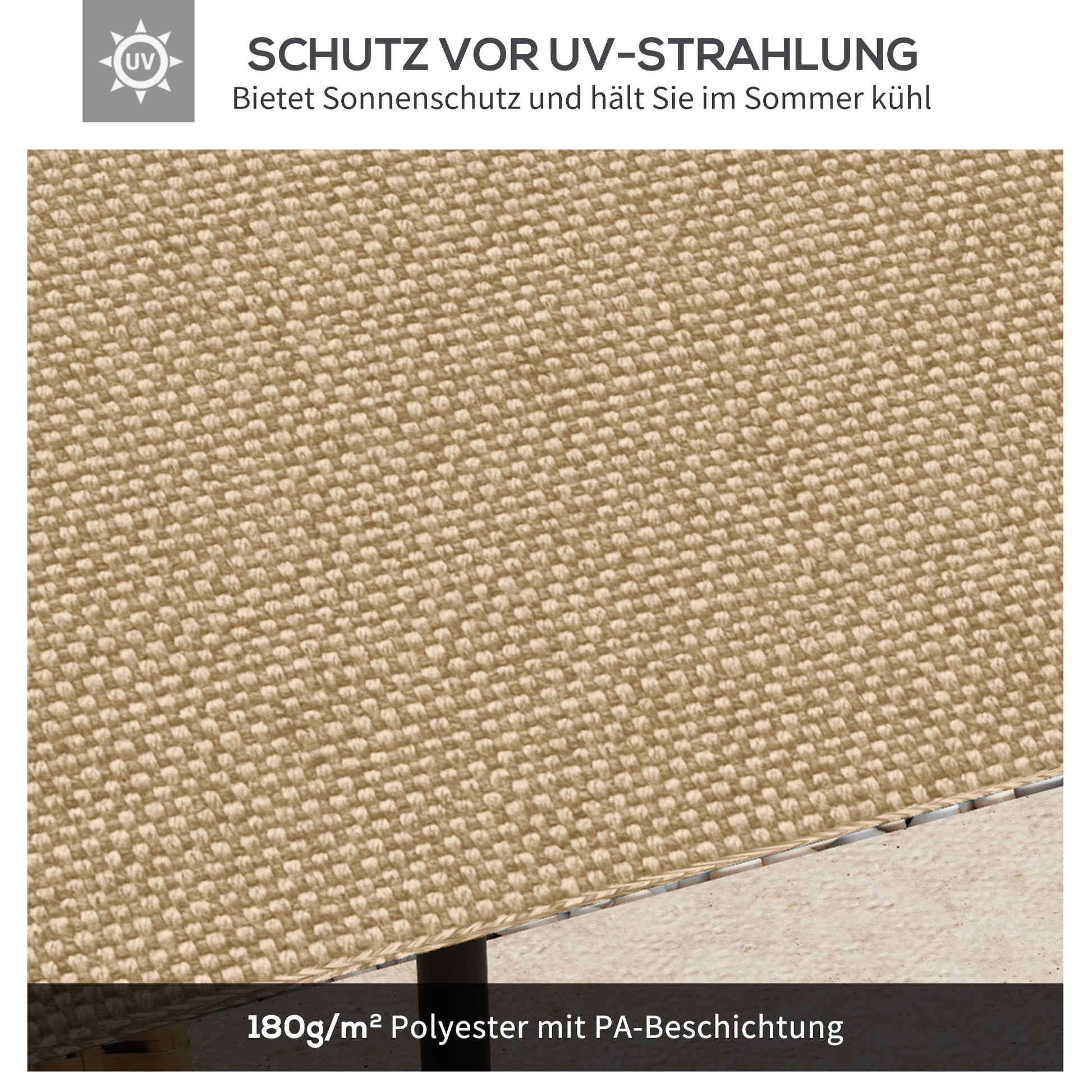 Pavilion Canopy for Garden Pavilion approx. 3 x 3 m, water-repellent, replacement canopy, pavilion cover, sun protection, 8 water drainage holes, Polyester, Beige