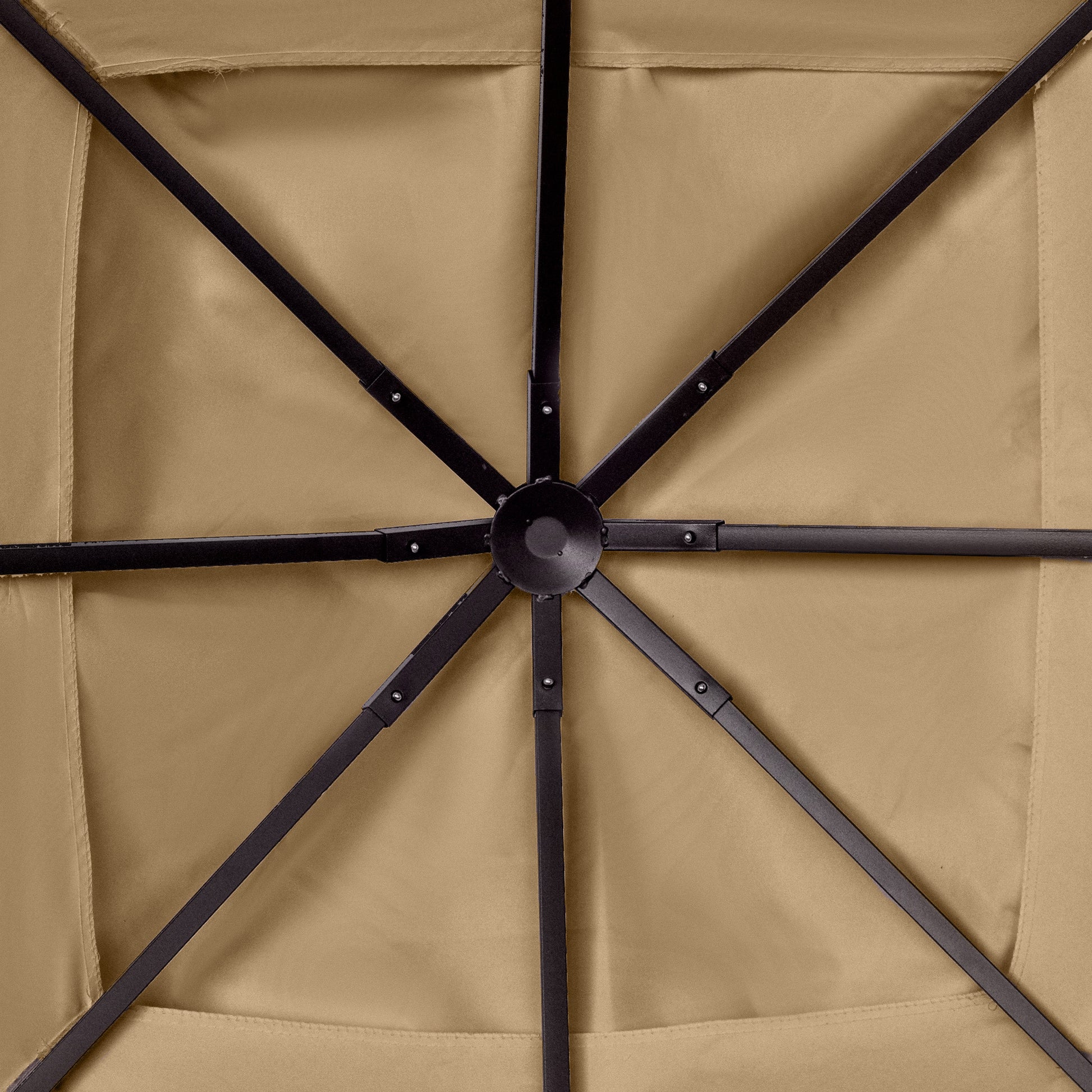 Pavilion Canopy for Garden Pavilion approx. 3 x 3 m, water-repellent, replacement canopy, pavilion cover, sun protection, 8 water drainage holes, Polyester, Beige
