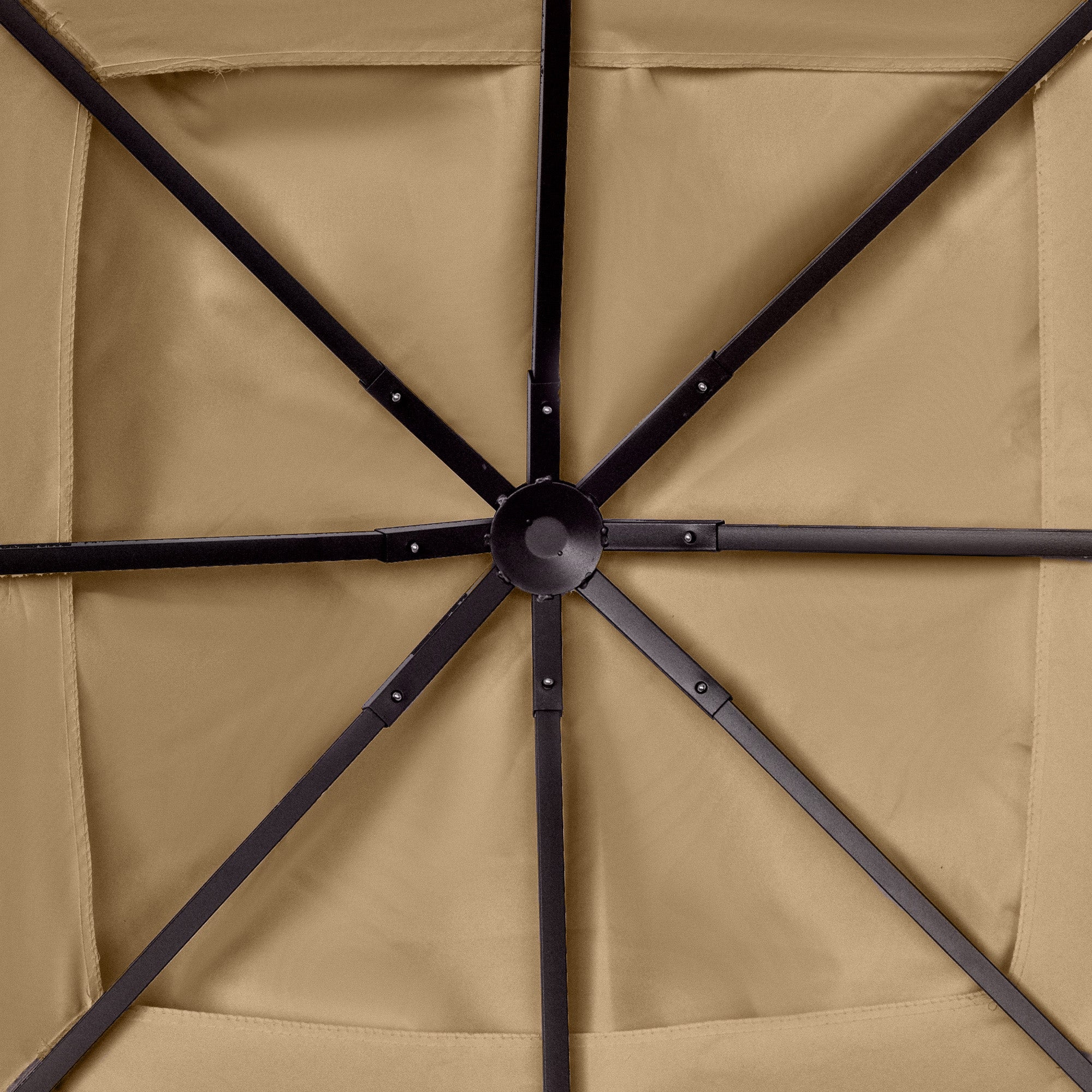 Pavilion Canopy for Garden Pavilion approx. 3 x 3 m, water-repellent, replacement canopy, pavilion cover, sun protection, 8 water drainage holes, Polyester, Beige