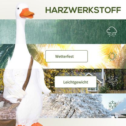 Plant Pot, Flower Pot with "Swan with Satchel" Design, Planter with Drainage Hole, Herb Pot for Indoor, Outdoor, Resin