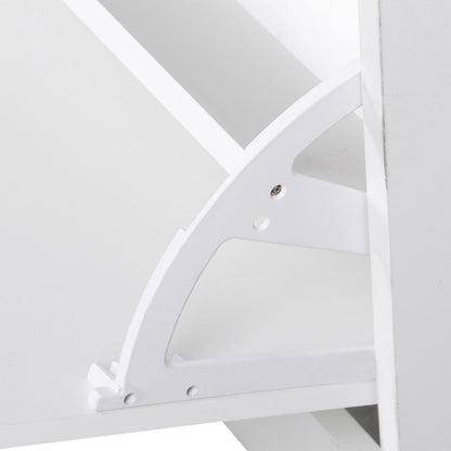 Entryway Hall Tree with Mirror Coat Rack and Shoe Storage 2-Piece Entryway Furniture with 6 Hooks Shelves and Flip-Down Drawer for Hallway White