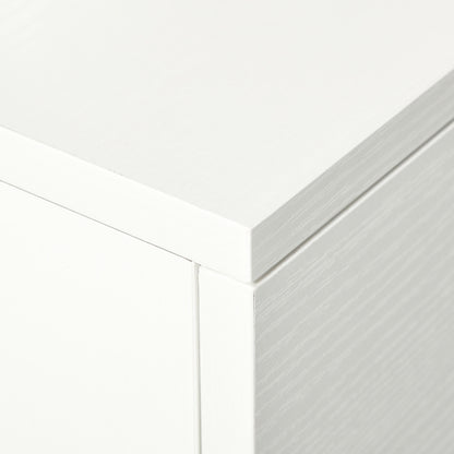 Stackable Desks Set of 2 Computer Desks with Wheels 2 Drawers for Office 100x36x88 cm White