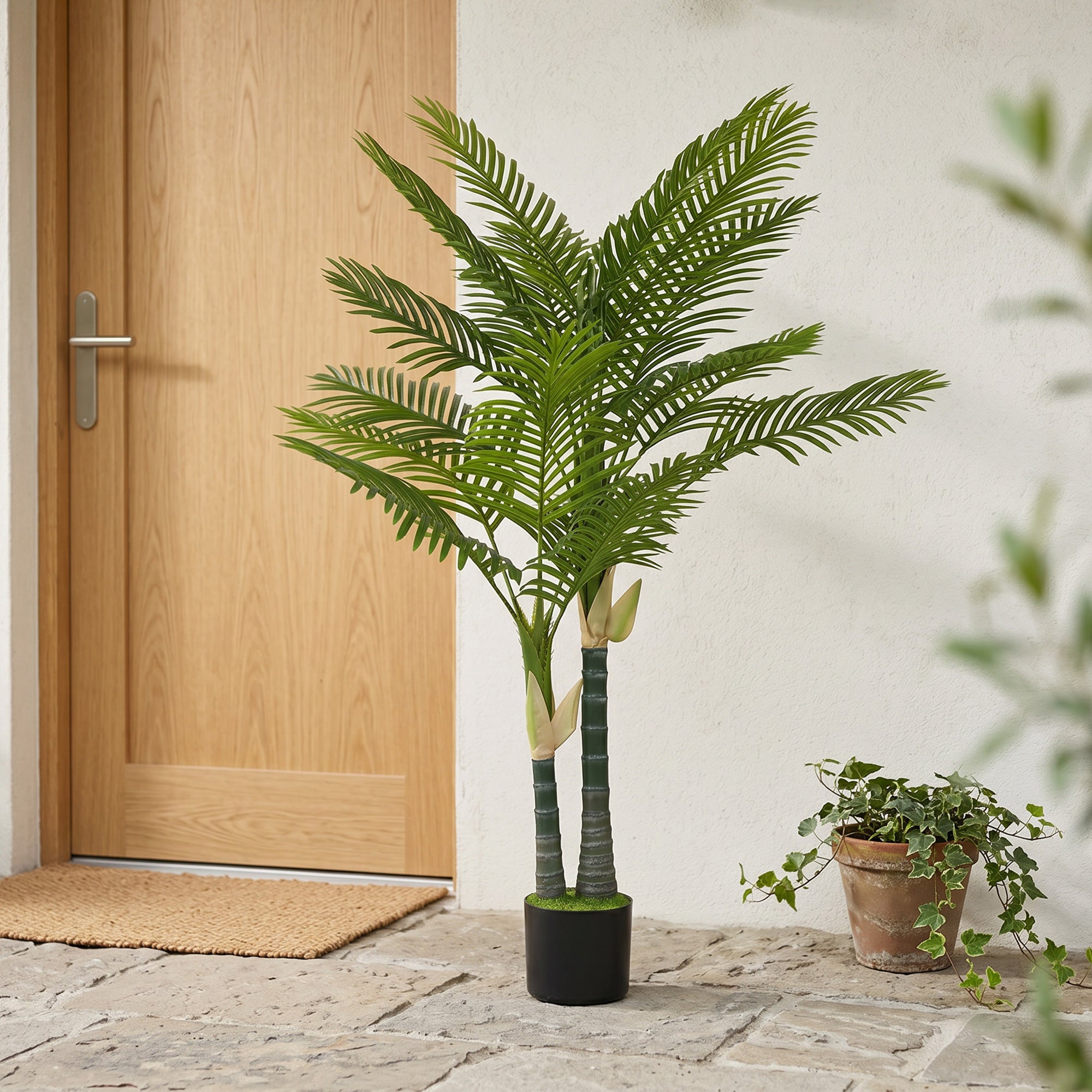 Artificial Palm Tree 150 cm (59 in) – 16-Leaf Faux Potted Plant for Living Room, Office, Balcony, Bedroom Décor