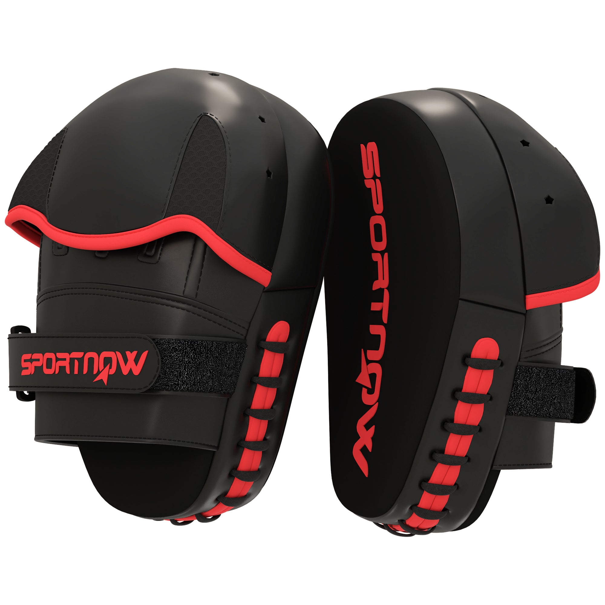 SPORTNOW Boxing Mitts Muay Thai MMA Curved Pads for Boxing Training Boxing Karate Taekwondo Kickboxing Training Sparring Martial Arts Black