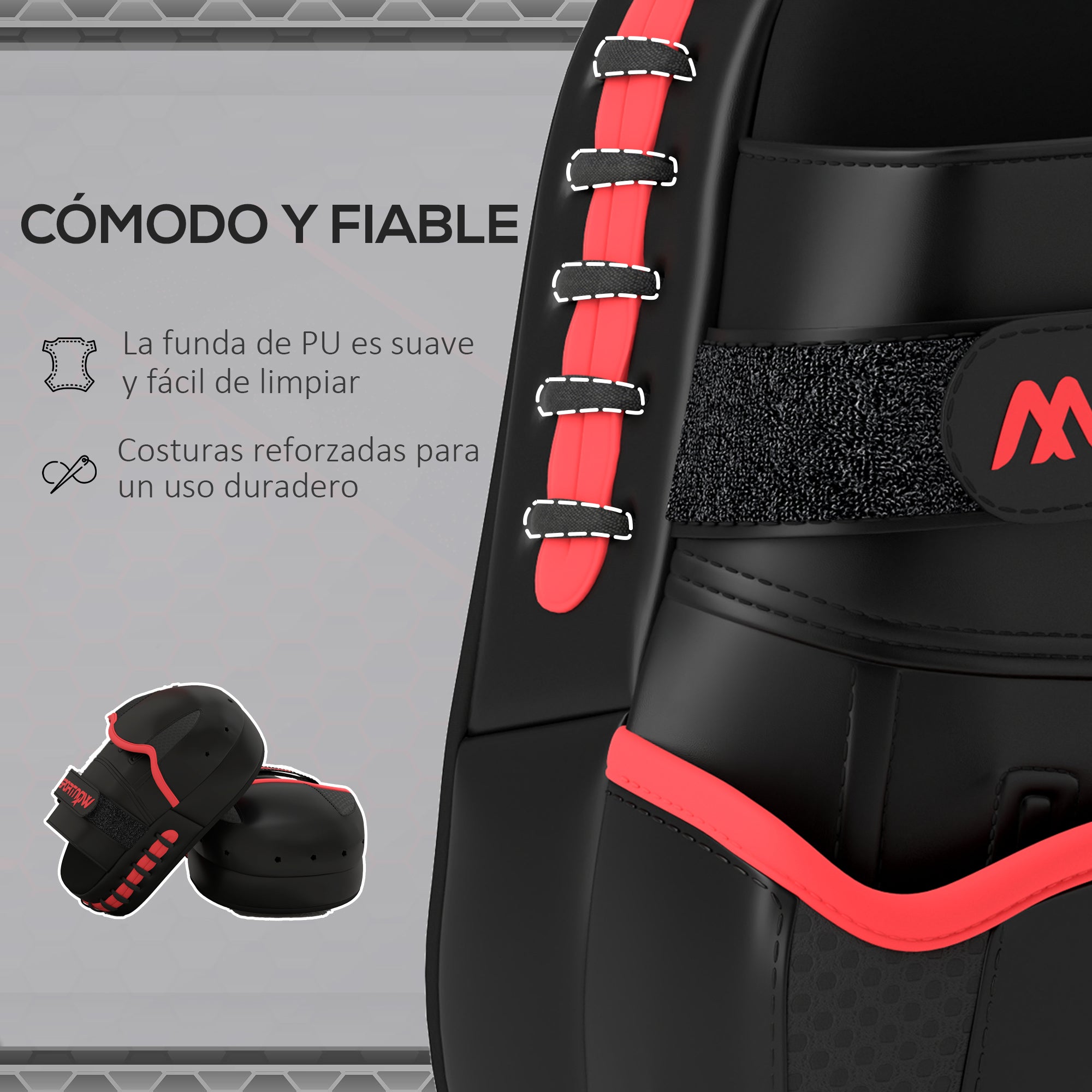 SPORTNOW Boxing Mitts Muay Thai MMA Curved Pads for Boxing Training Boxing Karate Taekwondo Kickboxing Training Sparring Martial Arts Black
