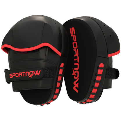 SPORTNOW Boxing Mitts Muay Thai MMA Curved Pads for Boxing Training Boxing Karate Taekwondo Kickboxing Training Sparring Martial Arts Black
