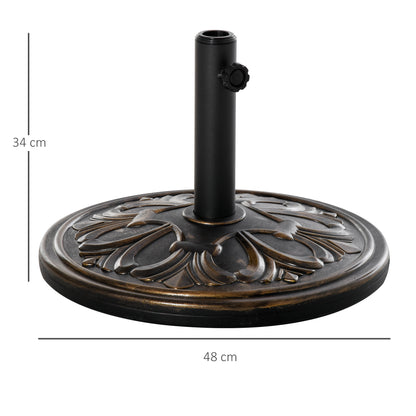 Umbrella Stand 13 kg Umbrella Stand Umbrella Poles with 35 mm/38 mm/48 mm Diameter Umbrella Holder for Garden, Balcony, Antique Bronze