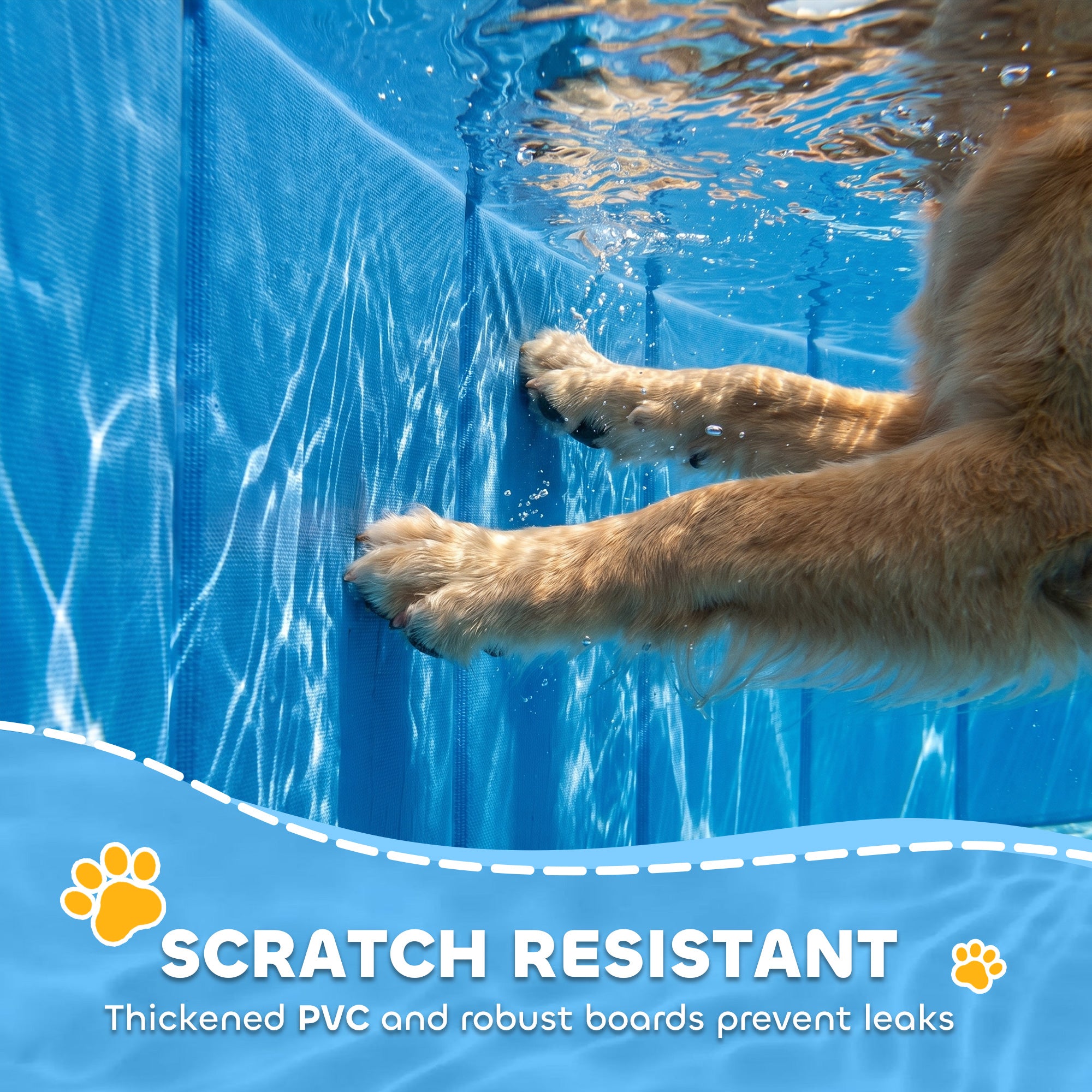 Foldable Dog Pool for Large & Extra-Large Dogs — 63 x 11.8 in (160 x 30 cm), Non-Inflatable, Anti-Slip, Dark Gray