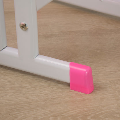 Kids Desk and Chair Set for 6-12 Year Olds Adjustable Height Children's Desk with 1 Drawer 1 Pencil Slot and 1 Bookshelf Steel 60x45x90-102 cm Pink