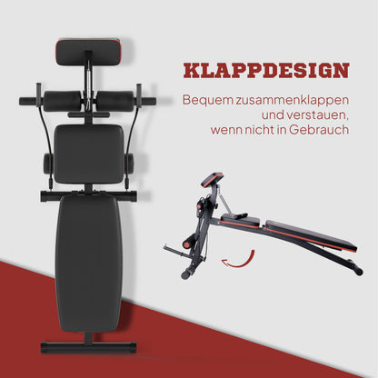 folding weight bench multifunction fitness bench with 7-position adjustable backrest, leg extension machine training bench up to 120 kg ab trainer for home gym full body workout