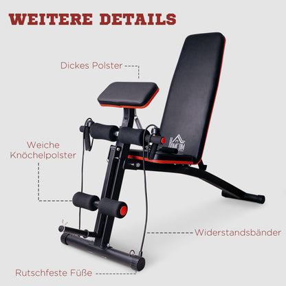 folding weight bench multifunction fitness bench with 7-position adjustable backrest, leg extension machine training bench up to 120 kg ab trainer for home gym full body workout