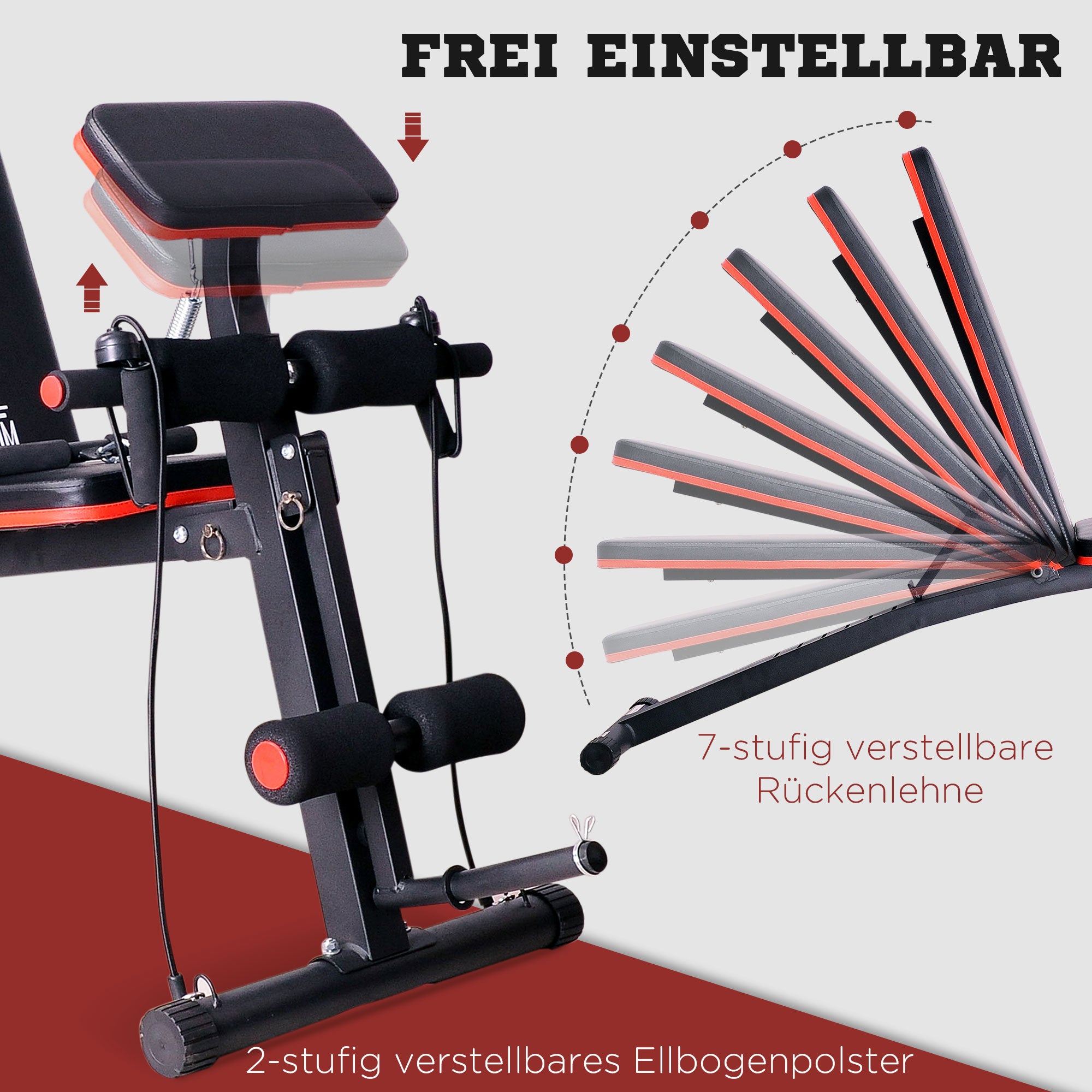 folding weight bench multifunction fitness bench with 7-position adjustable backrest, leg extension machine training bench up to 120 kg ab trainer for home gym full body workout