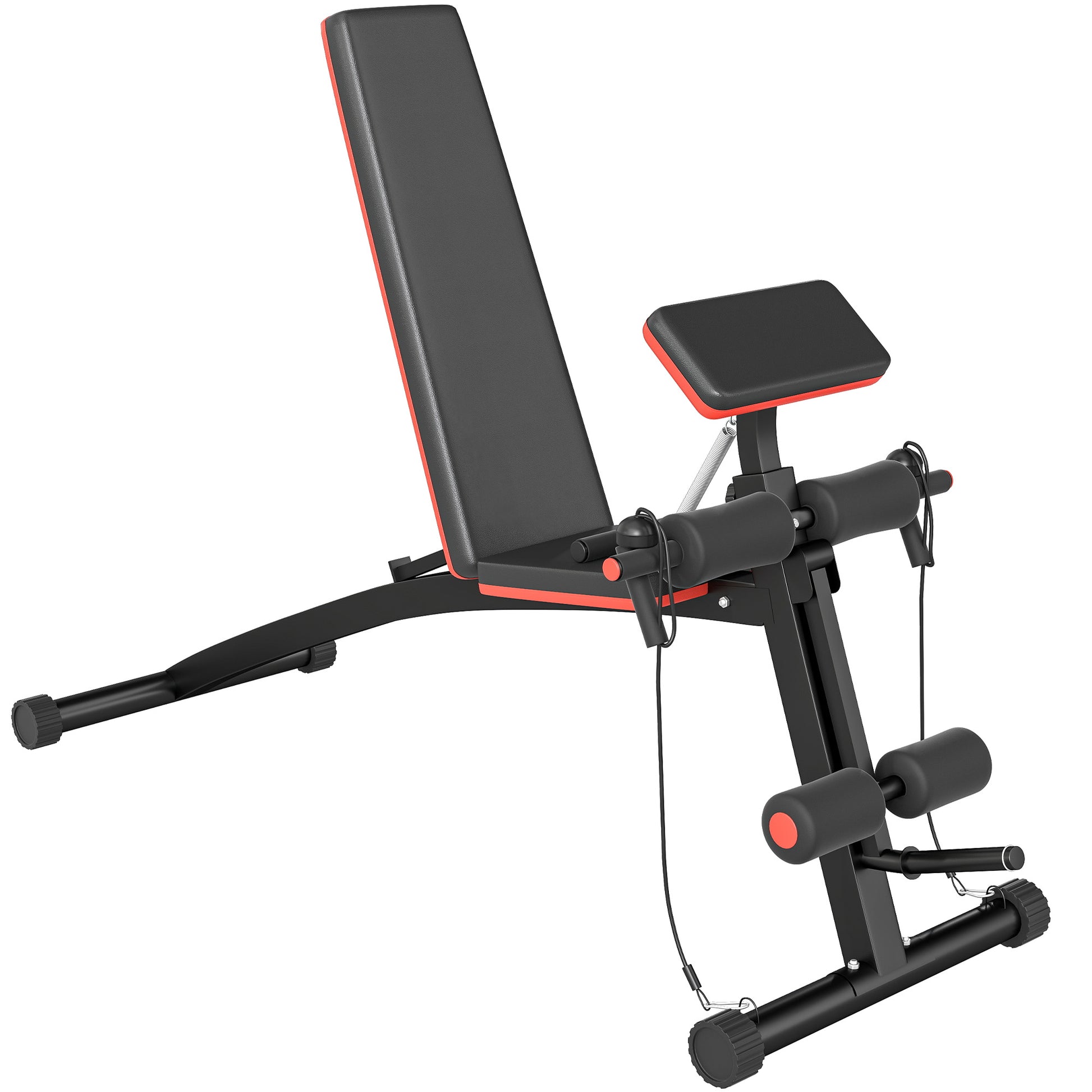 folding weight bench multifunction fitness bench with 7-position adjustable backrest, leg extension machine training bench up to 120 kg ab trainer for home gym full body workout
