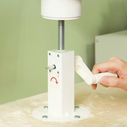 Floor to Ceiling Cat Tree, Cat Scratching Post, 225-275 cm Cat Tree with Platforms, Cat Furniture with Anti-Tip Protection, Cream White