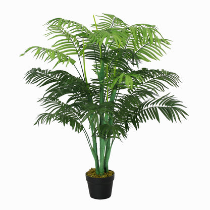 Artificial Palm Tree 125 cm (49 in) – Pre-Potted Faux Palm with 18 Realistic Fronds for Living Room, Balcony, Office