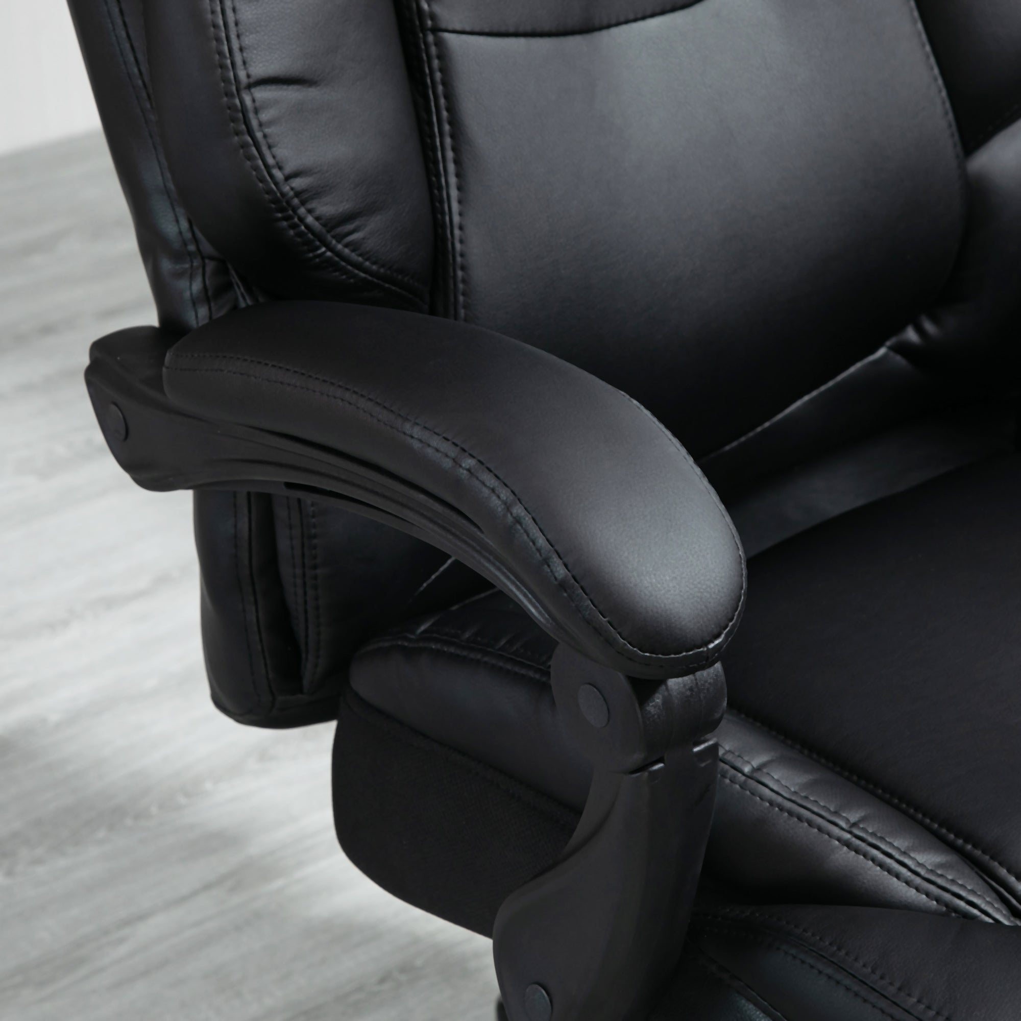 Ergonomic Office Chair Adjustable Desk Chair with Reclining Back up to 130° Rocking Function and Retractable Footrest Steel 73x66x112-118 cm Black