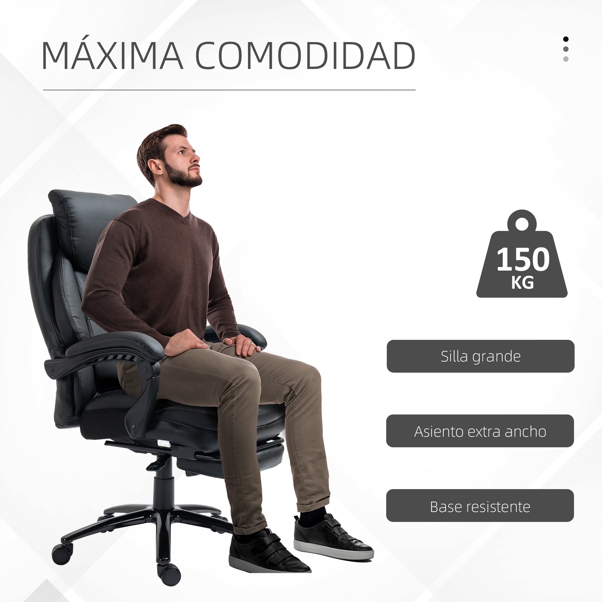 Ergonomic Office Chair Adjustable Desk Chair with Reclining Back up to 130° Rocking Function and Retractable Footrest Steel 73x66x112-118 cm Black