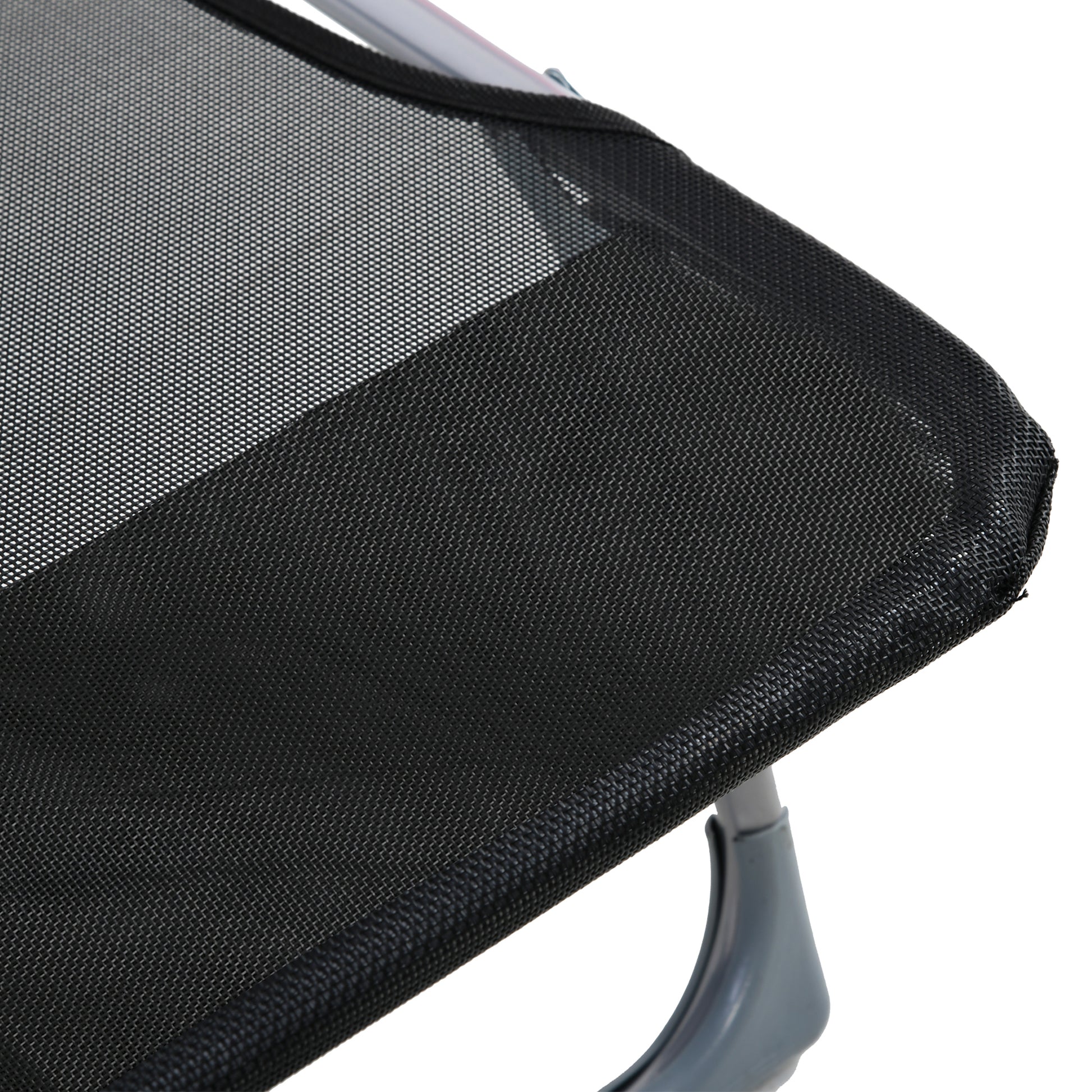 Folding and Reclining Garden Sun Lounger with Adjustable Headrest and Backrest in 5 Levels Breathable Texteline Fabric 182x56x28 cm Black