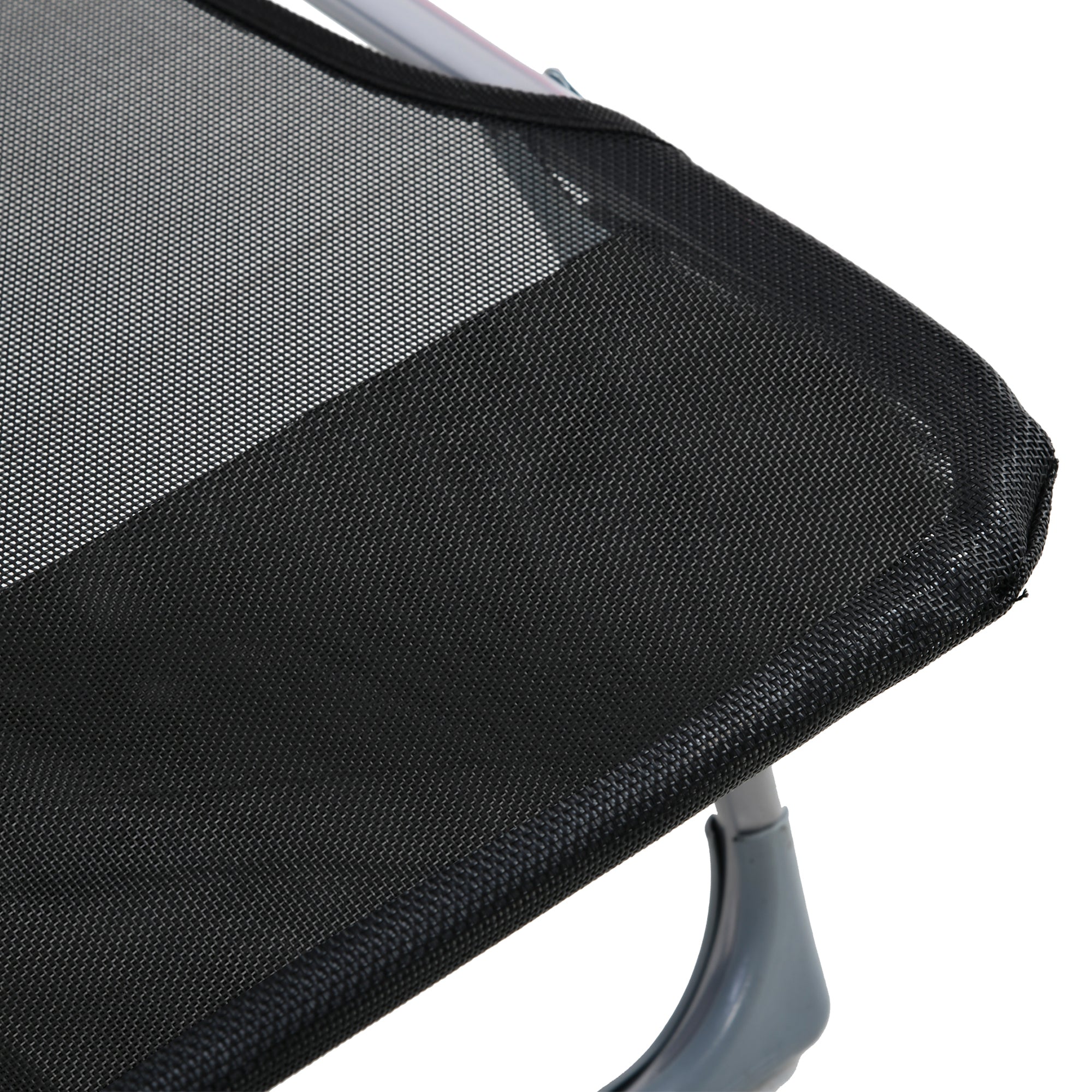 Folding and Reclining Garden Sun Lounger with Adjustable Headrest and Backrest in 5 Levels Breathable Texteline Fabric 182x56x28 cm Black