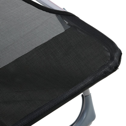 Folding and Reclining Garden Sun Lounger with Adjustable Headrest and Backrest in 5 Levels Breathable Texteline Fabric 182x56x28 cm Black