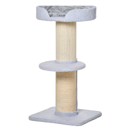 91 cm Cat Tree Cat Tower with Sisal Posts, Platform, Cushion Multi-Level Cat Scratching Tree, Climbing Tree, for Medium Cats, Light Blue